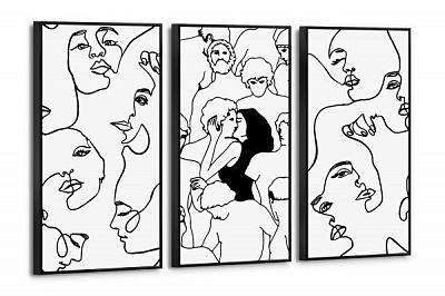 Картина модульная Поцелуй 80x120 см Юрис Проф Арт 