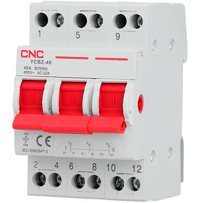 Перемикач навантаження YCBZ-40 3P 40A 1-0-2 240/415V~ Б00042227