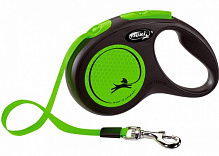 Поводок-рулетка Flexi New Neon лента S 5 м до 15 кг зеленый