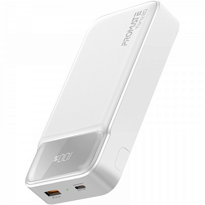 Универсальная мобильная батарея Promate 20000 mAh white (torq-20.white) USB-C PD, USB-А QC3.0 