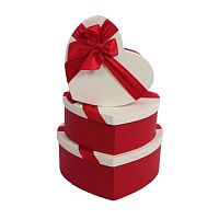 Коробка подарочная Сердце бордовое с бантиком 3365-3, 30.8x28x11.7 см
