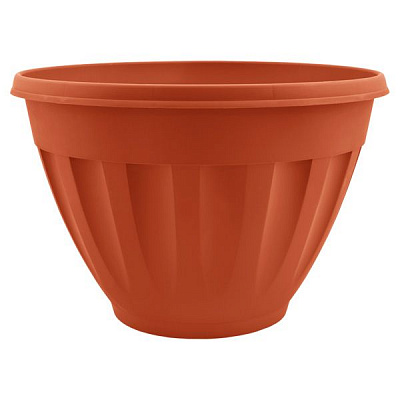 Горшок пластиковый Алеана Жанна глубокий круглый 6л терракот (112086) 