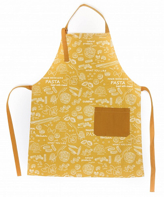 Фартук с регулируемой завязкой полупанама Паста охра Homeline