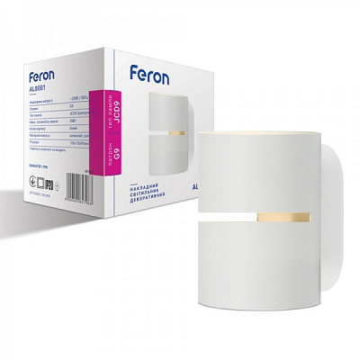 Світильник настінний Feron Alma AL8001 1x35 Вт G9 білий