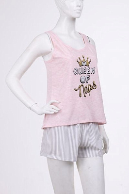 Піжама жіноча Smileyworld 003/12161 р. S рожевий із сірим