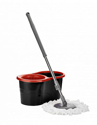 Комплект швабра и ведро с автоматическим отжимом для пола Eco Fabric 25 см 