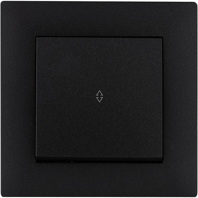 Вимикач прохідний одноклавішний Makel Rizz без підсвітки чорний матовий 88054005