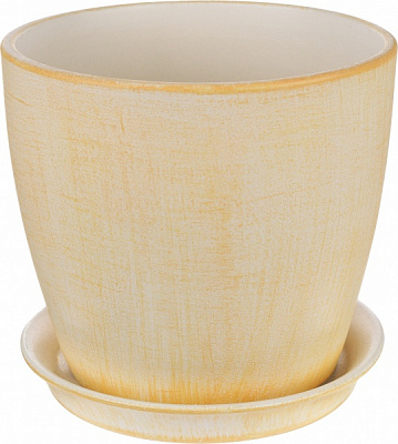 Горшок керамический Shynkar&KO Сонет круглый 2л золотистый 