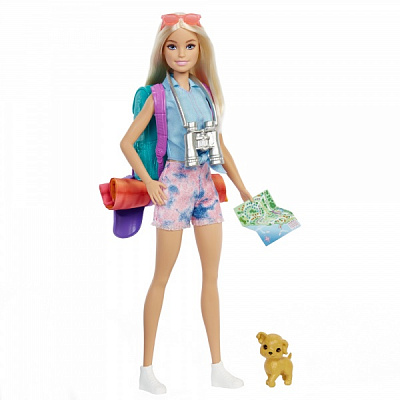 Игровой набор Barbie кемпинг на природе с красным спальным мешком