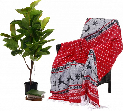 Плед Валенсія NY Н/О ROSSO 140x200 см красный с рисунком Vladi 