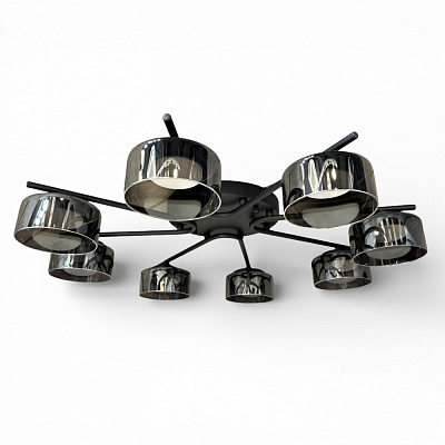 Люстра потолочная LIGHT SET DUSHA MS228 8x12 Вт GX53 черный/дымчатый