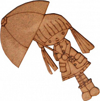Фигурка из МДФ, девочка под зонтиком №8 