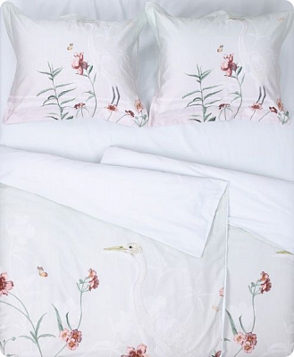 Комплект постільної білизни lovingly sa бежевий із рожевим Vandyck