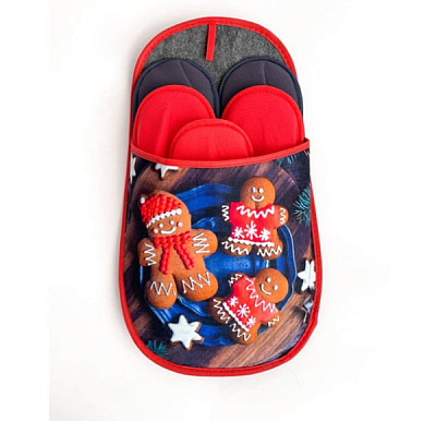 Набір капців для гостей La Nuit New Year 5 пар 8156 сірий із малюнком