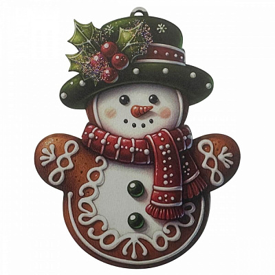 Підвіска MIS LT Печенько Сніговик 9,5 см різнокольоровий