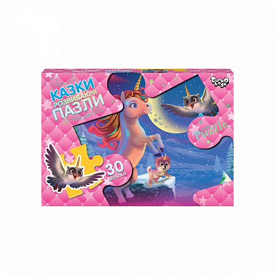 Пазлы картонные Danko Toys 30 элементов макси №2 единорог Mx30-07-02
