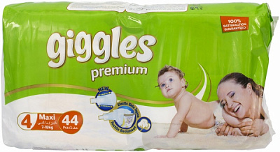 Подгузники Giggles Premium 4 7-18 кг 44 шт.