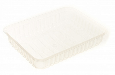 Контейнер прямокутний для холодних страв та СВЧ 500 мл білий 500 шт.