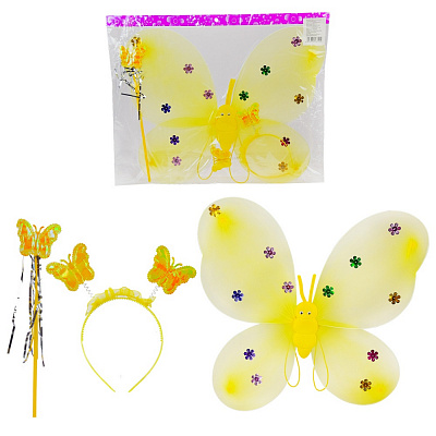 Набір карнавальний Shantou Крила метелика, обруч, паличка р.98 жовтий E16710