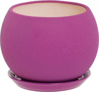 Горщик керамічний Оріана-Запоріжкераміка Куля шовк круглий 9л фуксія (037-0-125)