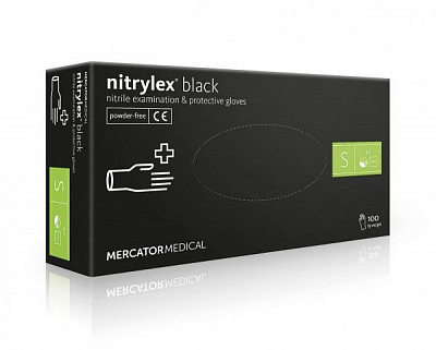 Рукавички медичні NITRYLEX S чорні 100 шт./уп.