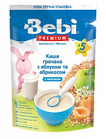 Каша молочная Bebi от 5 месяцев Premium Гречневая с яблоком и абрикосом 200 г 