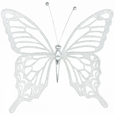 Ялинкова іграшка Бабочка мини 11x9,5 см білий