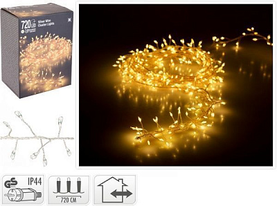 Электрогирлянда тепло-белый встроенный светодиод (LED) 720 ламп 7,2 м