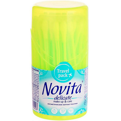 Ватні палички Novita delicate make up & care Travel pack 50 шт. (кругла)