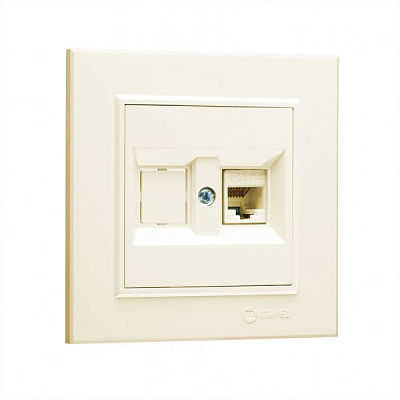 Розетка комп’ютерна подвійна Makel Karea PC RG-45 САТ 5e кремовий 56010035