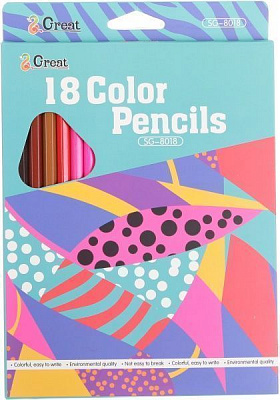 Олівці кольорові Abstraction блакитний 18 шт.