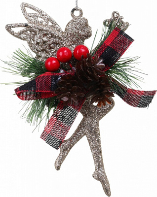 Декоративна підвіска Янгол з декором 15x7x3,5 см білий LD21049