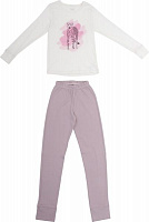 Пижама для девочек Фламинго р.128 белый с розовым 247-212 