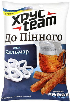 Сухарики ХрусTeam хрусткі зі смаком кальмара 70 г