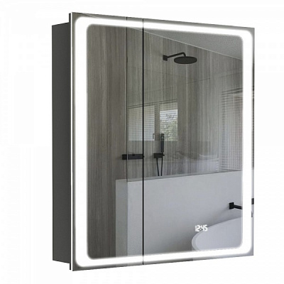 Зеркальный шкаф Aquarius Modena с LED-подсветкой 70 графит 