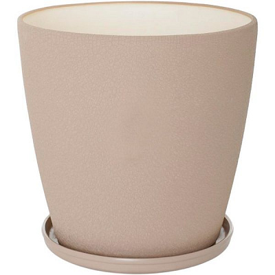 Горшок керамический Ориана-Запорожкерамика Грация №0 шелк капучино круглый 30л капучино (056-0-053) 