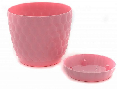 Горщик пластиковий Alyaplastik PINECONE NO:4 23х23х20 круглий 5,6 л рожевий