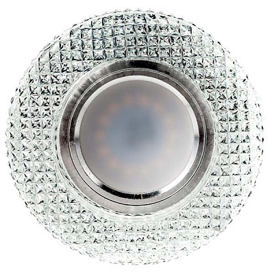 Світильник точковий Светкомплект SVС 202 CL коло з LED-підсвіткою 7 Вт GU5.3 прозорий/хром
