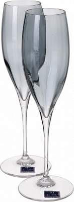 Набор бокалов для шампанского Monalisa Allegria Smoke 260 мл 6 шт. Vema 