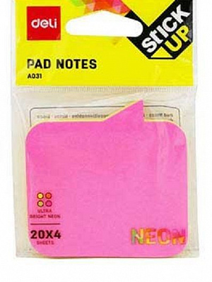 Блоки паперові самоклейкі Думка 70х70 мм 20 арк. 4 кольори А03102 Deli