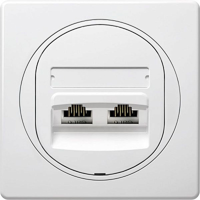 Розетка комп’ютерна подвійна Aling-Conel Eon білий E614.0