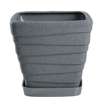 Горщик керамічний Оріана-Запоріжкераміка квадрат №2 Хвиля шовк квадратний 8л металік