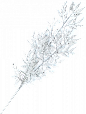 Декорация новогодняя Dalian Everglory ветка с острыми листьями 74 см EYK20-1008 