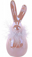 Фигурка декоративная Зайка-пушистик розовый 18 см 947-012 Lefard