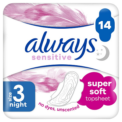 Прокладки гигиенические Always Ultra Sensitive Night (Размер 3) 14 шт.
