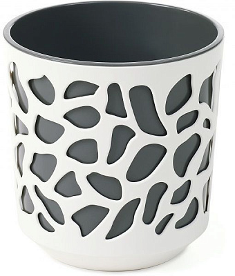 Горщик для квітів Lamela Дует 300 круглий 20,2л крем/антрацит