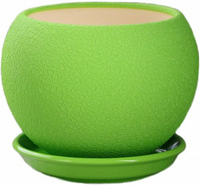 Горщик Оріана-Запоріжкераміка Куля шовк круглий 4,1л лайм