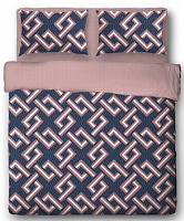 Комплект постельного белья Magic Geometry семейный коричневый с рисунком Ibodo 