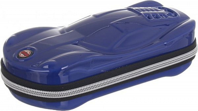 Пенал школьный на замке Автомобіл синий