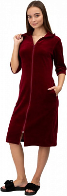 Халат велюровый Roksana 1006/50725 р. 3XL бордовый 